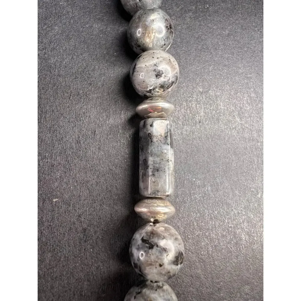 NEW Larvakite and sterling silver necklace